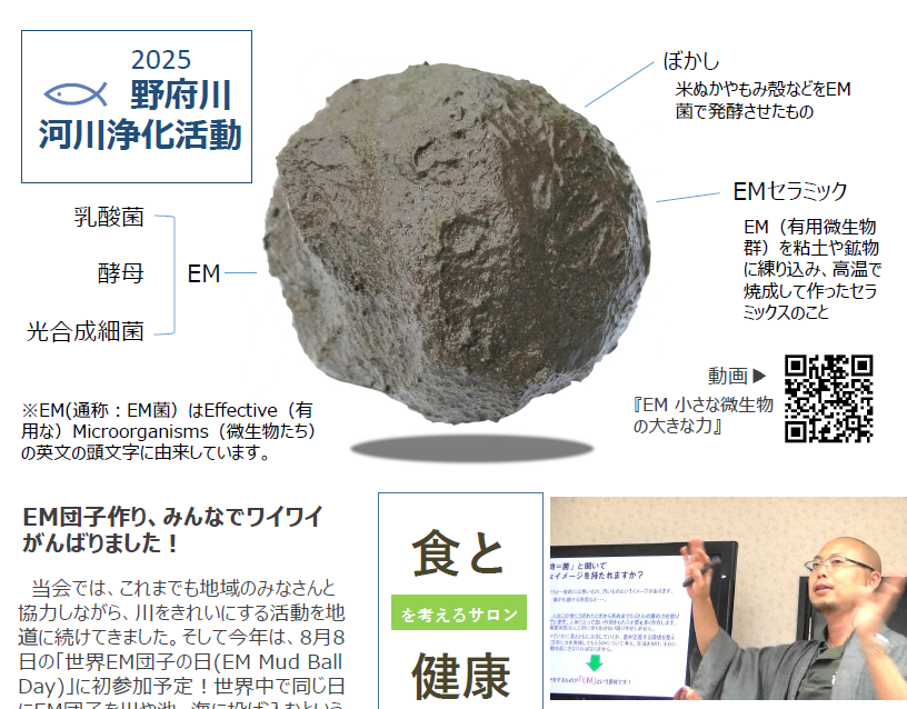 6月14日EM団子で野府川河川浄化活動